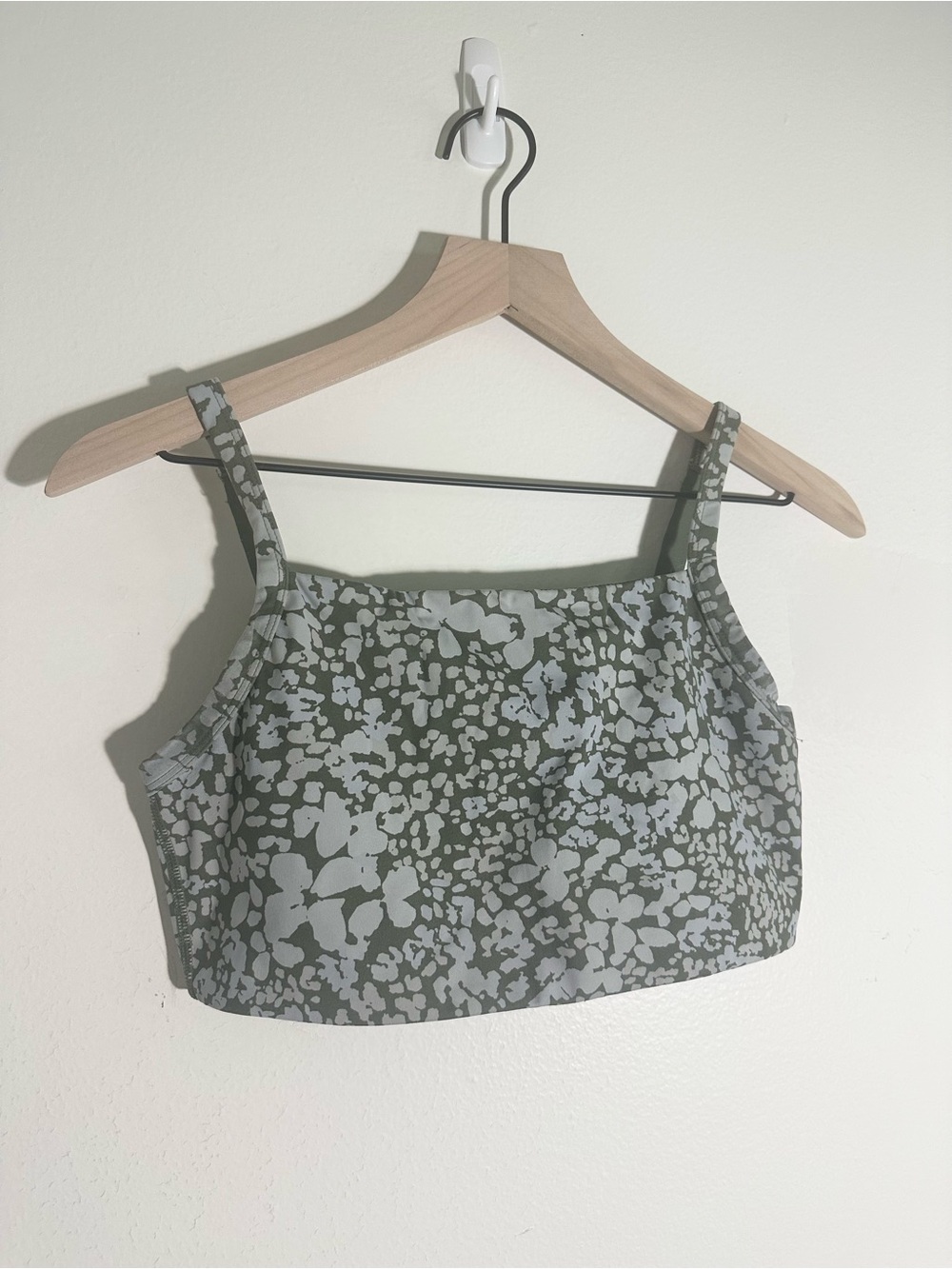 Aerie - Floral Print Square Neck Sports Bra - Sage with Florals